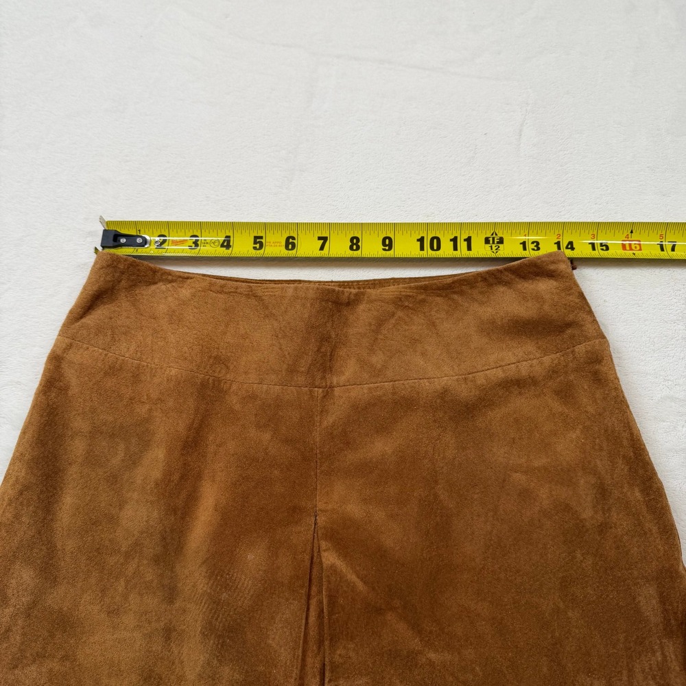 INC International Concepts Suede Skirt Womens 6‎ Tan Good A-Line Pleated Midi - Picture 3 of 7